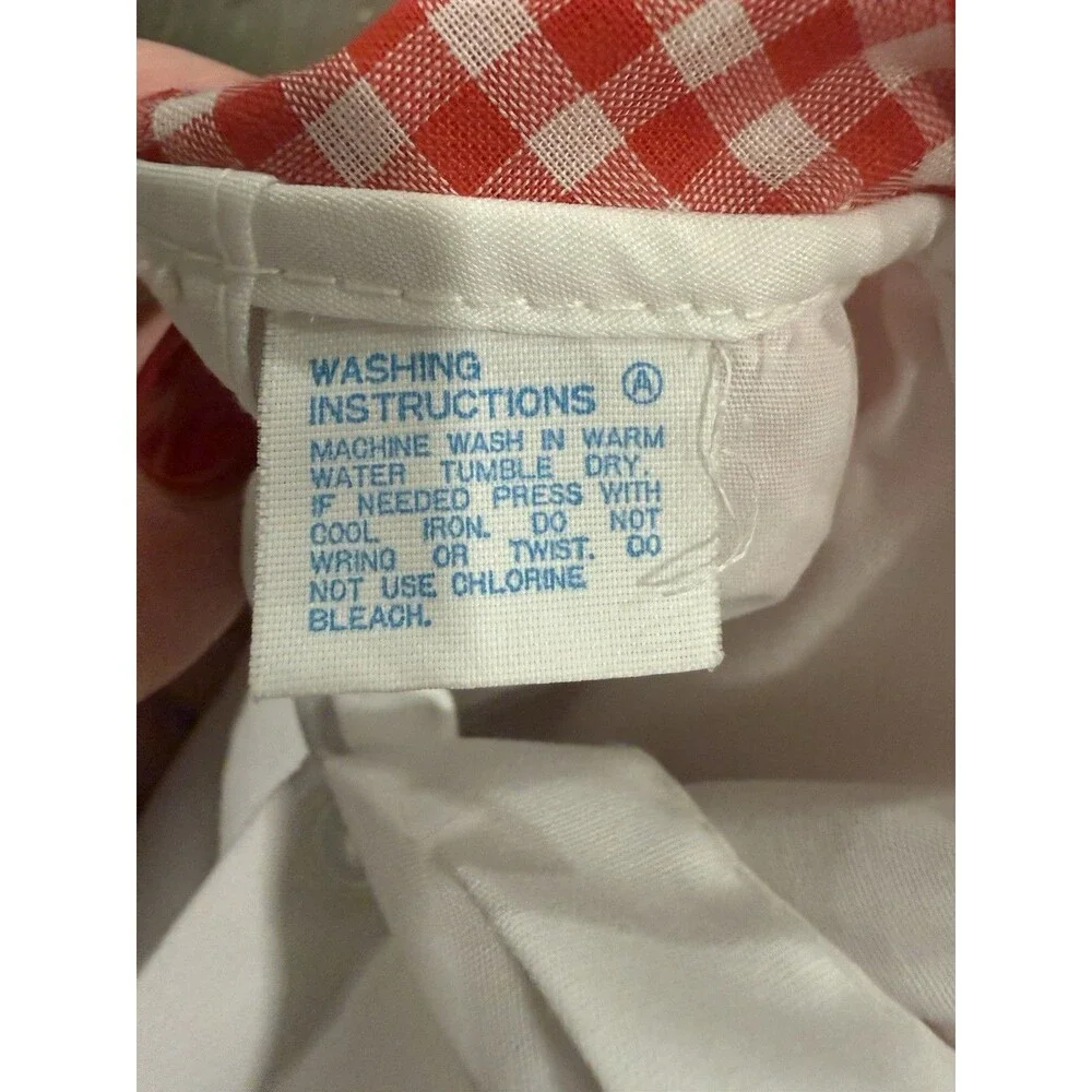 VINTAGE 3-6M 2pc Outfit White Shirt Red Gingham Shorts